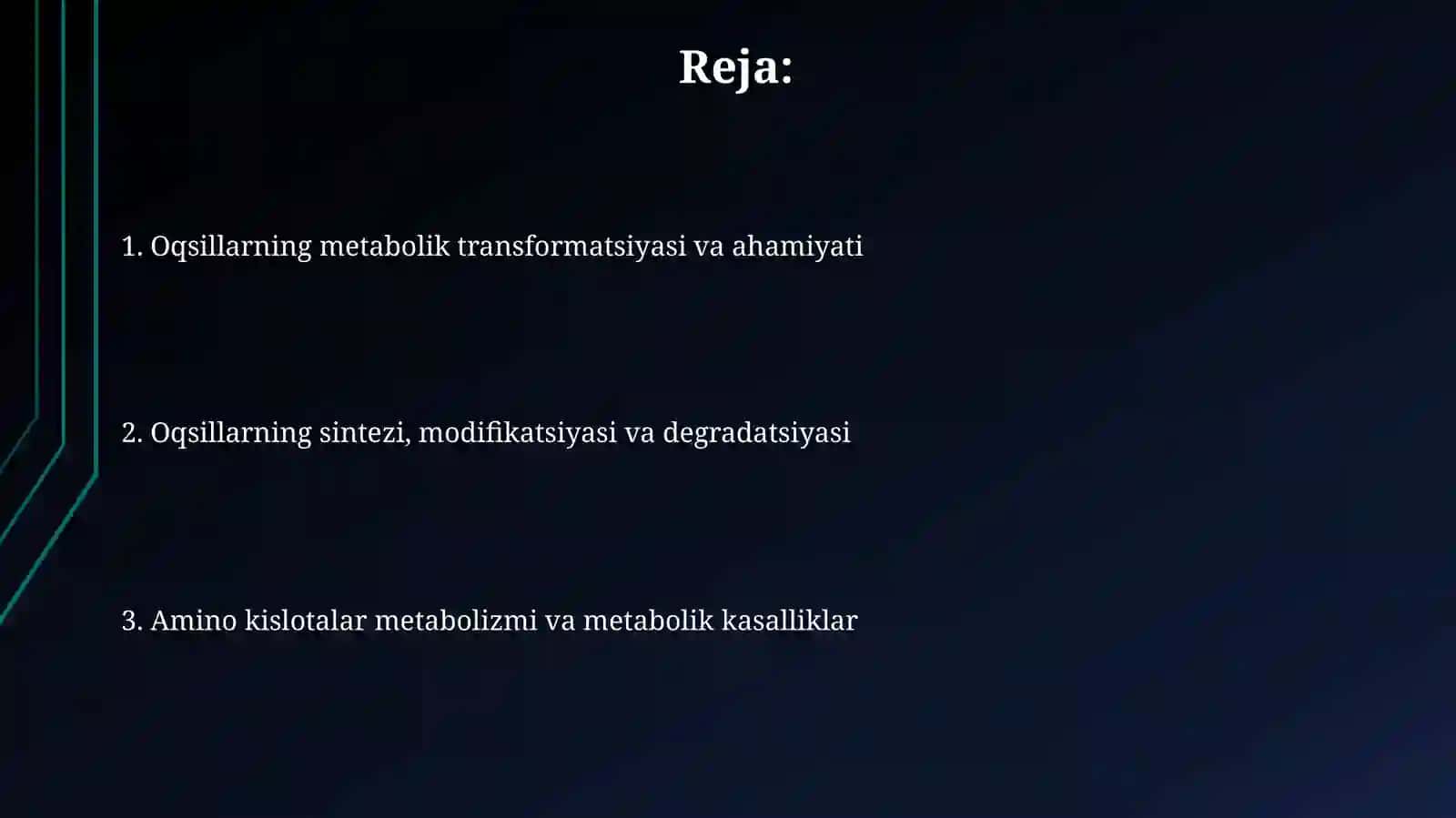 Oqsillarningbiokimyoviyo’zgarishi 2