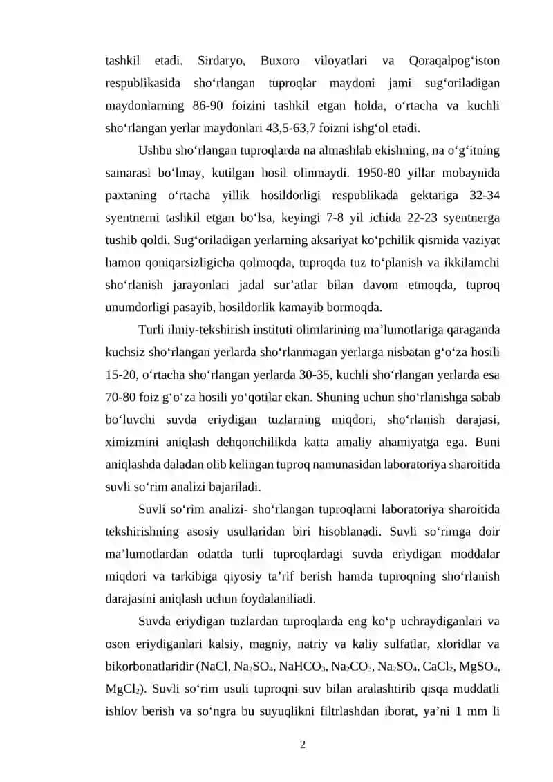 Qishloq xo’jalik ekinlarini sug’orish rejimini boshqarish 2
