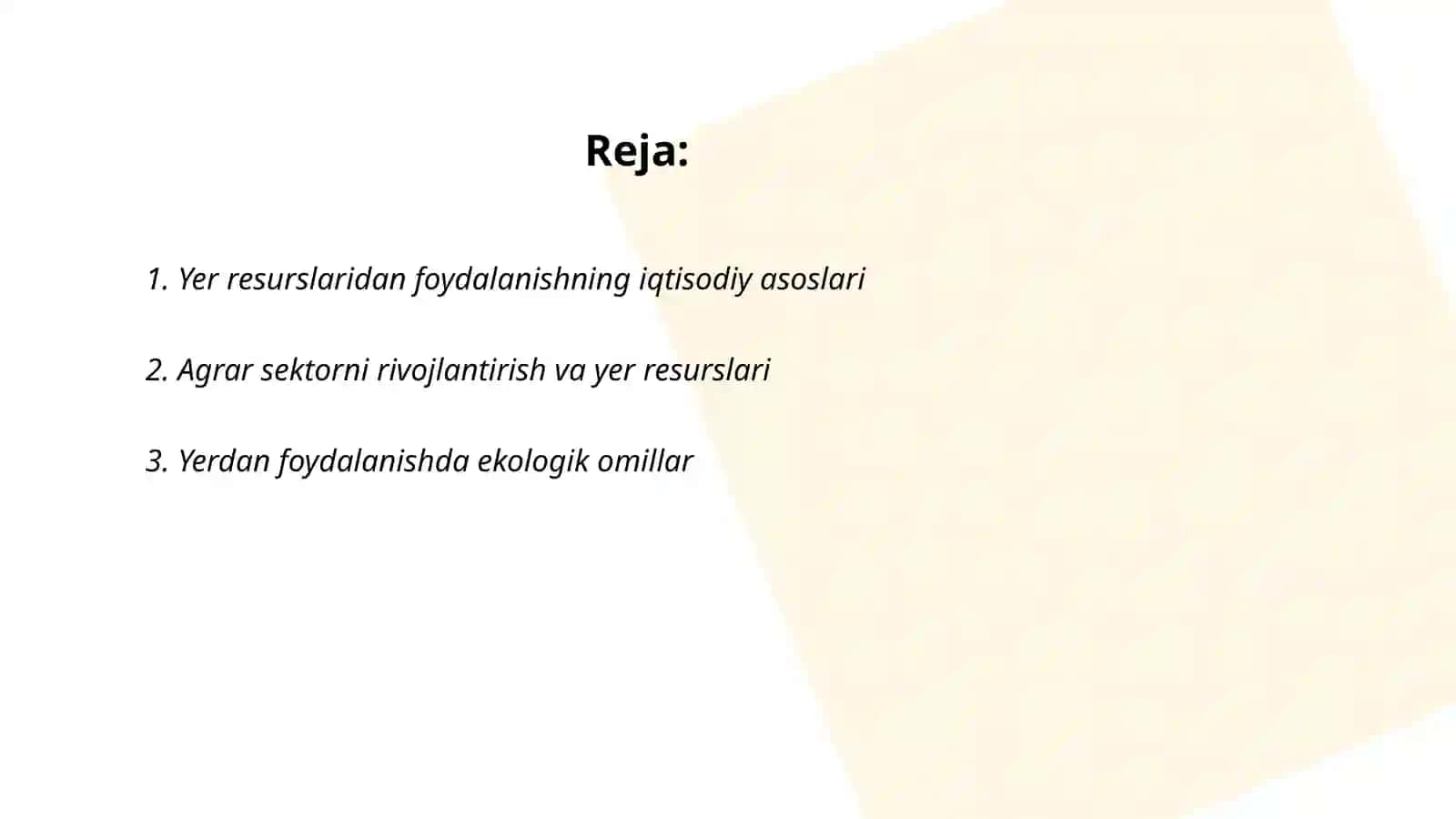 Yerdan foydalanish va muhofaza qilishning iqtisodiy mexanizmi 2