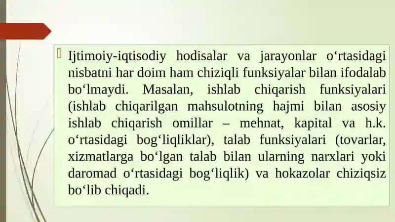 CHIZIQSIZ REGRESSIYA 2