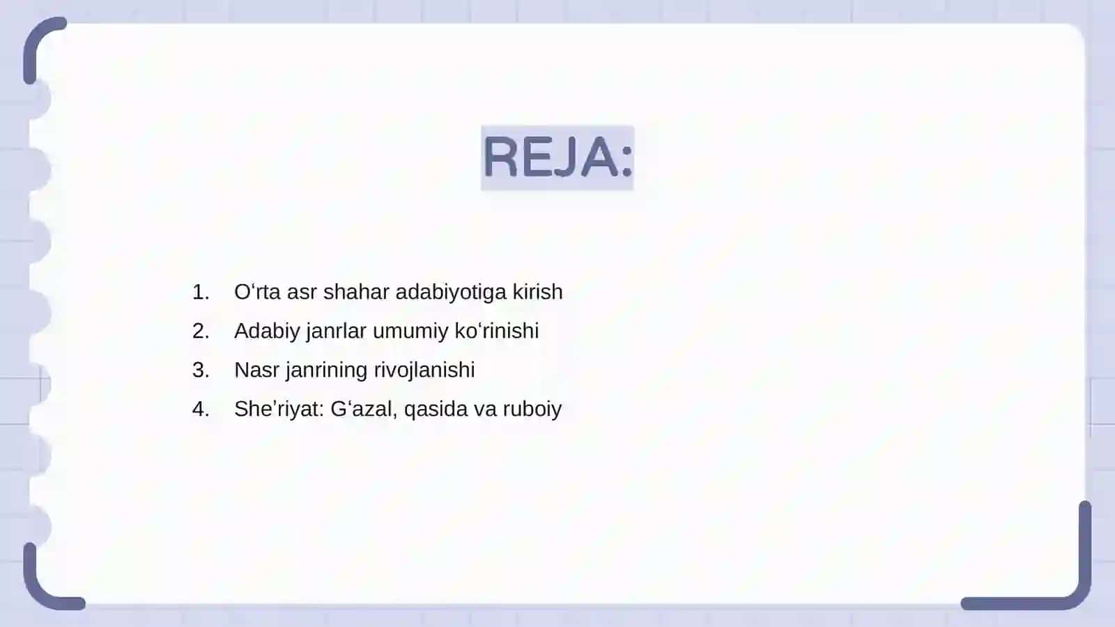 Oʻrta asr shahar adabiyotida janrlar 2