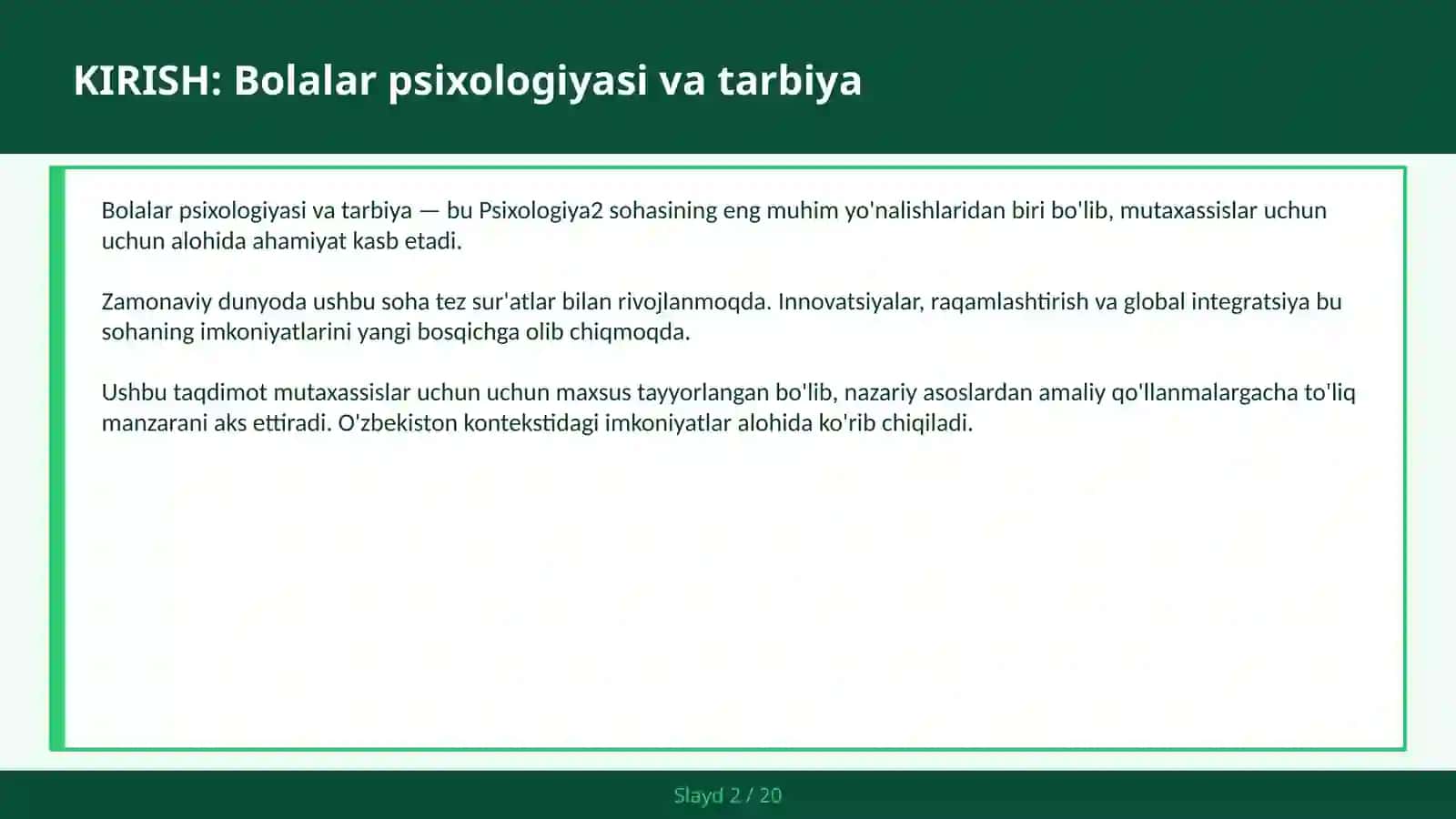 BOLALAR PSIXOLOGIYASI VA TARBIYA 2