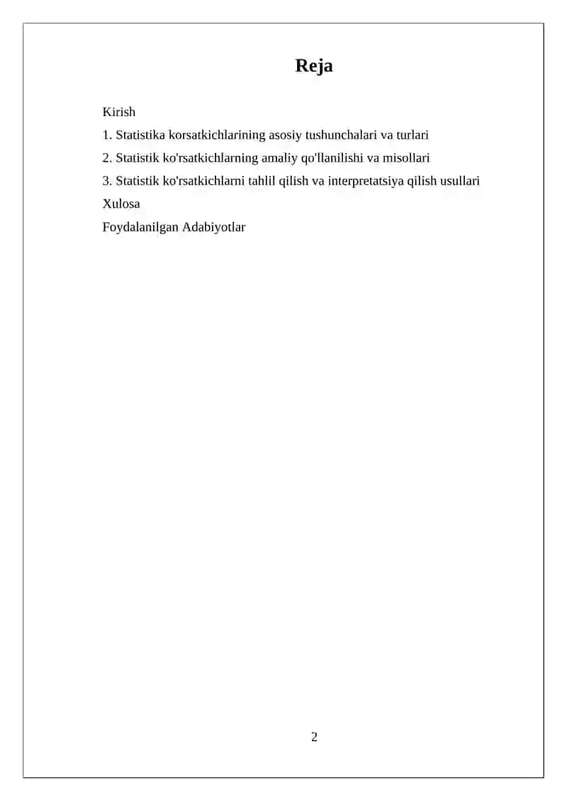 Statistika Korsatkichlari 2