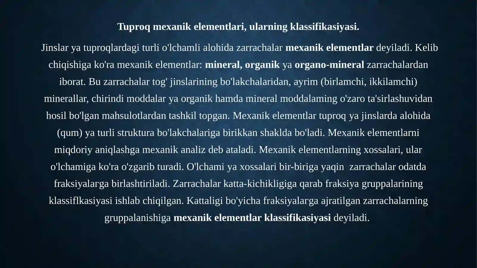 Tuproqning mexanik tarkibi 2