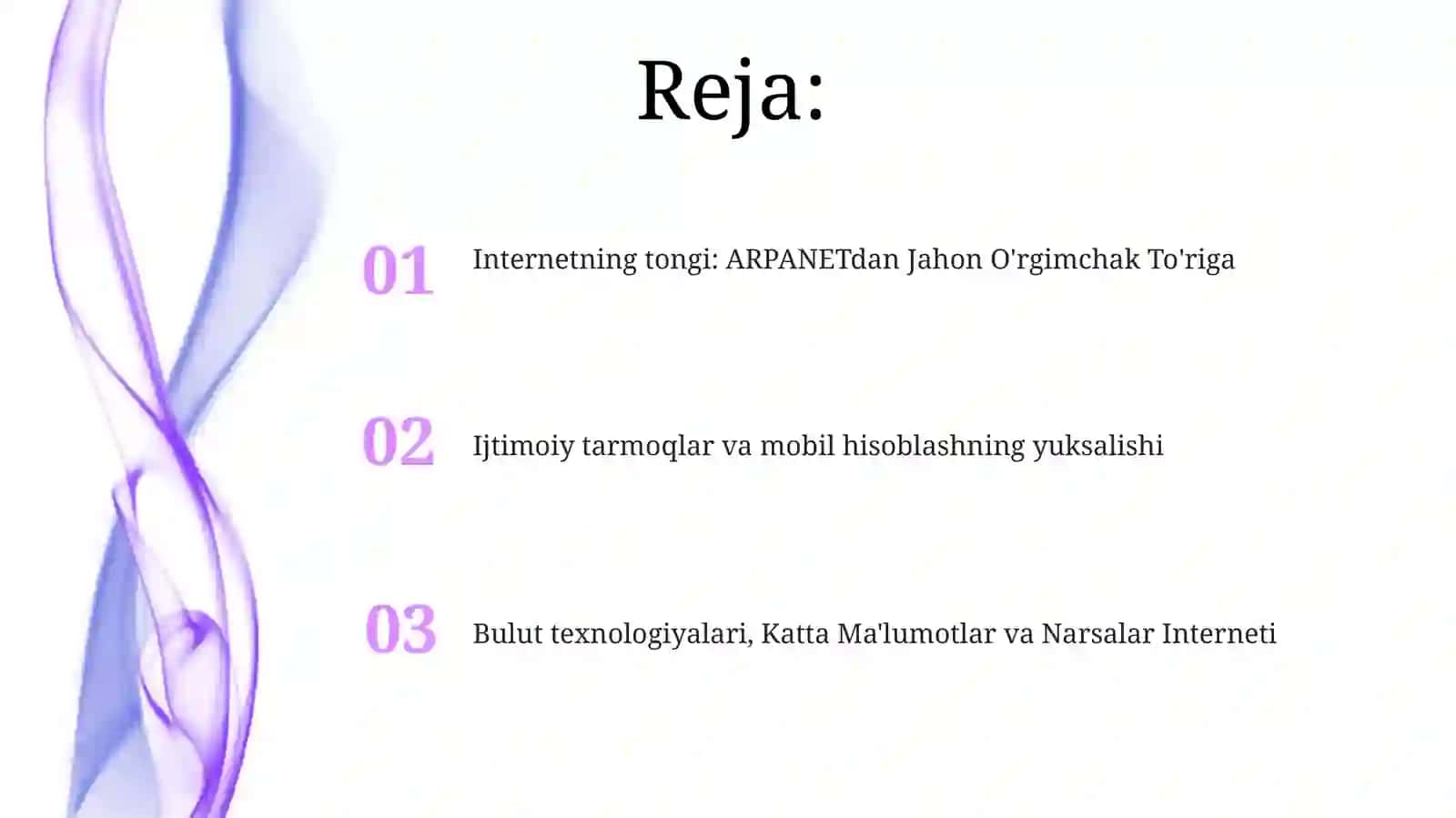 Internetning zamonaviy xizmatlari. Internetning rivojlanish tarixi 2