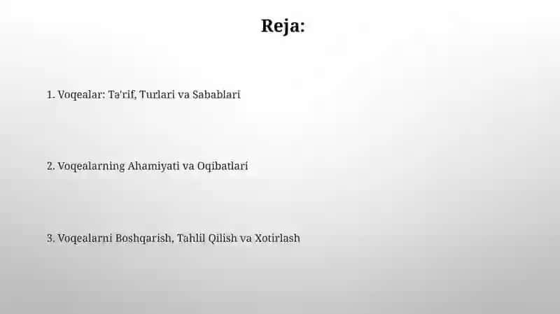 Tаdbirlаr vа ulаrgа bоg‘liq kоmpоnentlаrning о‘rni vа аhаmiyati 2
