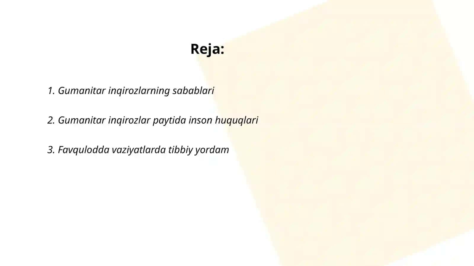 Gumanitar inqirozlar va favqulodda vaziyatlarning o'ziga xos xususiyatlari 2
