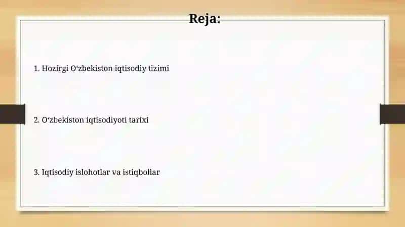O'zbekiston iqtisodiy tizimlari 2