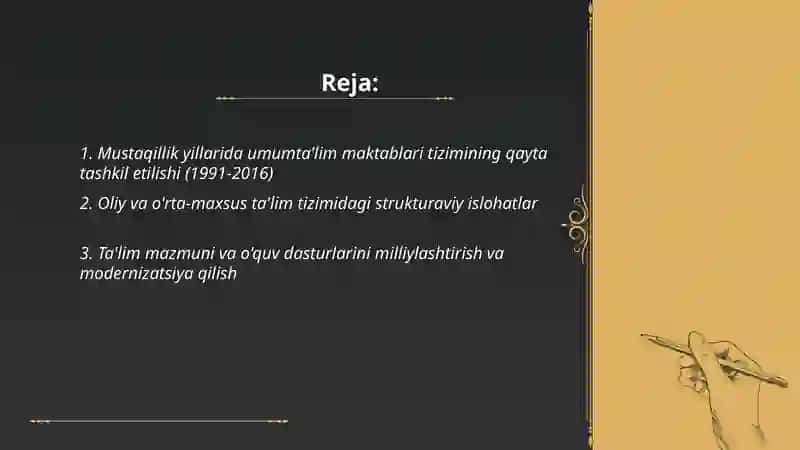 Ta'limda oshirilgan islohatlar 2