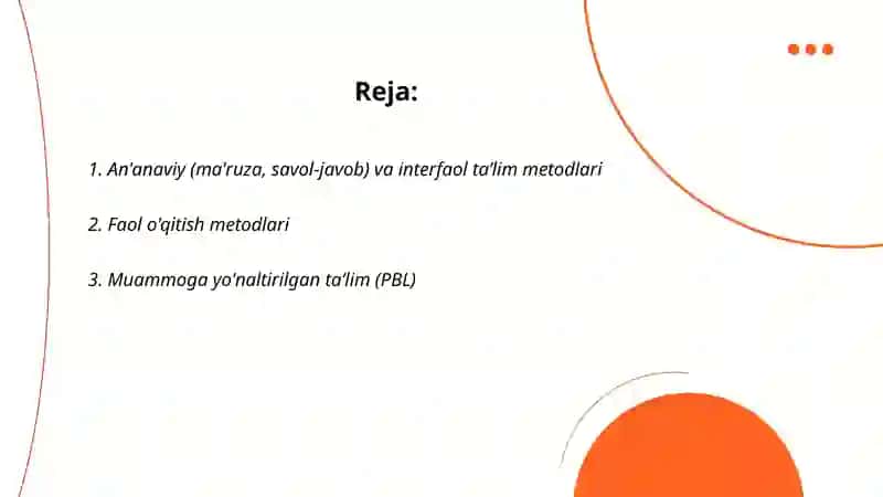 Taʼlim metodlari va vositalari 2