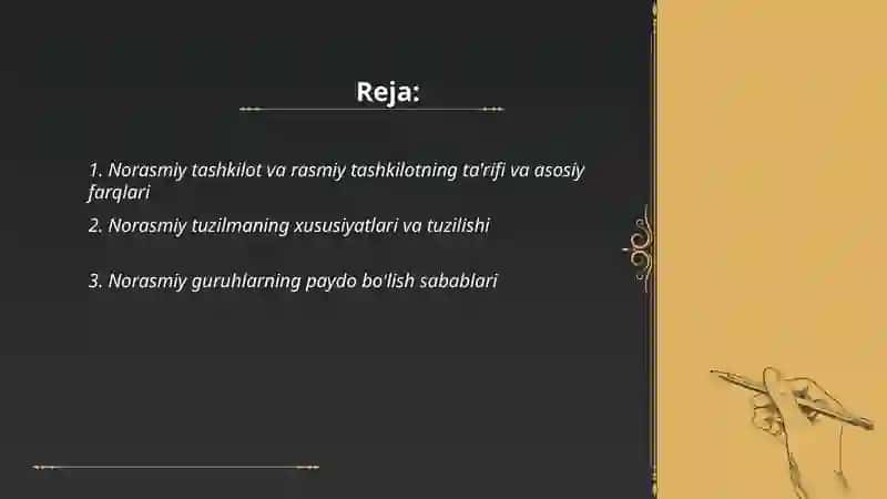 Norasmiy tashkilot va uning rasmiy tashkilot bilan aloqalari 2