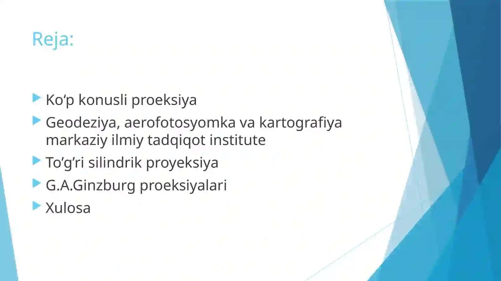Dunyo kartalari uchun ishlatiladigan proyeksiyalar 2