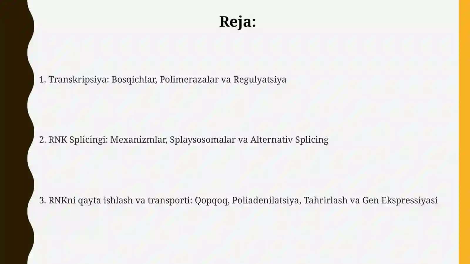 Transkripsiya,splaysing va protsessing 2