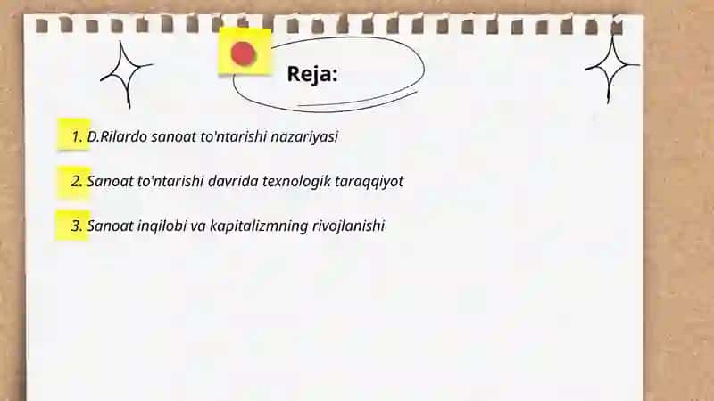 D.Rilardo sanoat to'ntarishi nazariyasi 2