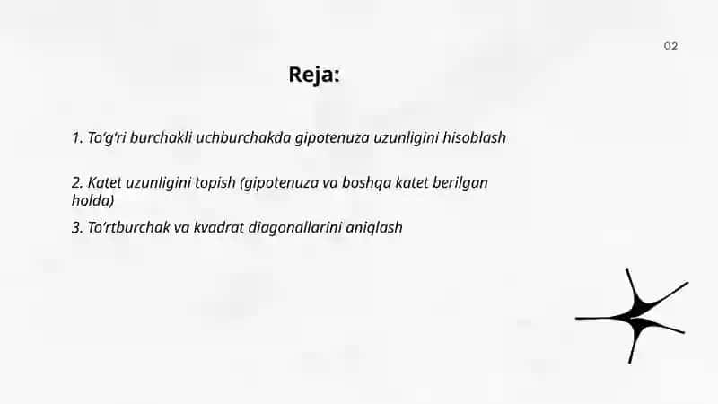 Pifagor teoremasining tadbiqlari 2