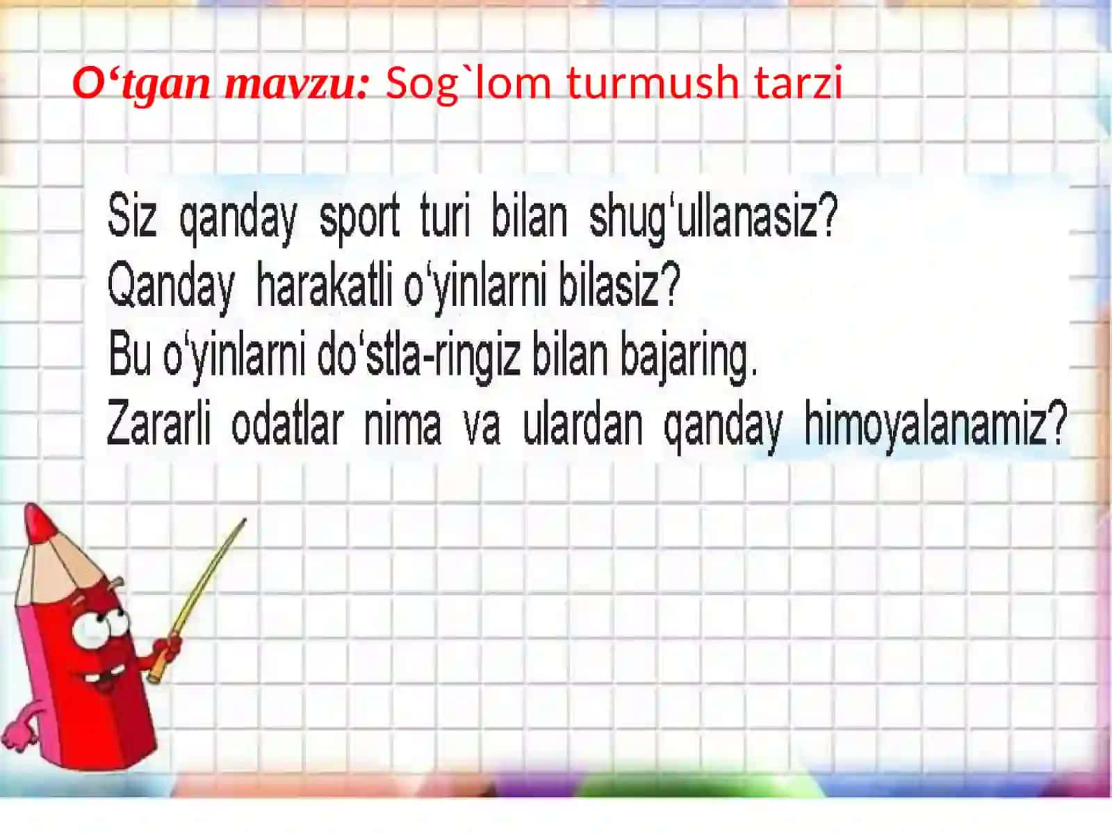 2-sinf Tabiiy fan To'g'ri ovqatlanish dars ishlanma va taqdimoti 2