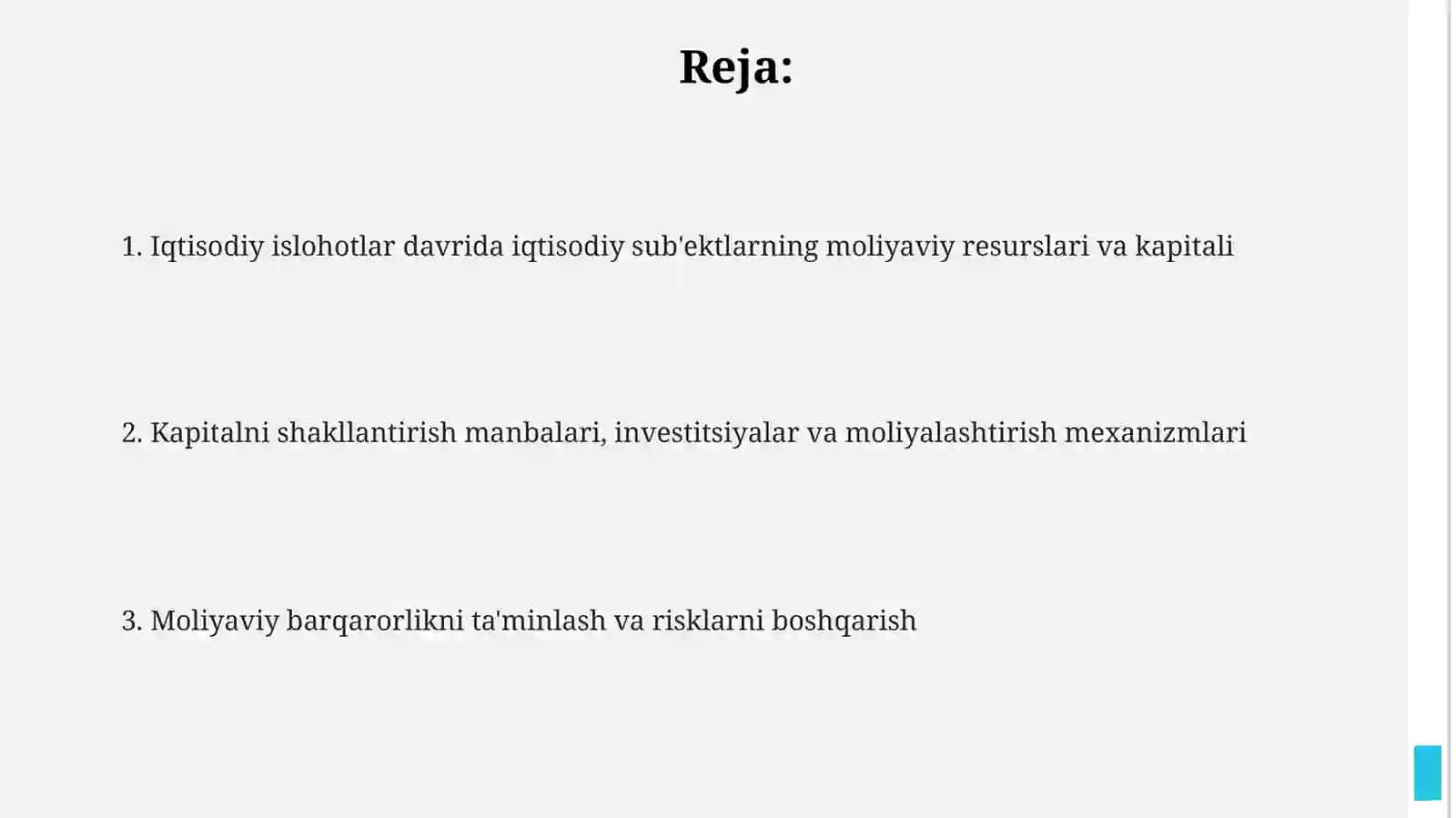 Iqtisodiyotni isloh qilish sharoitida xôjalik yurituvchi subyektlar moliyaviy resurslari va kapitali 2