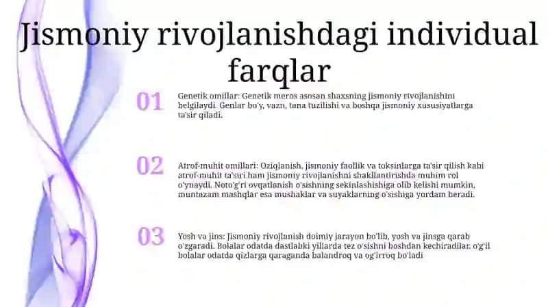 OʻSmirlarda Individual Variatsiya 2