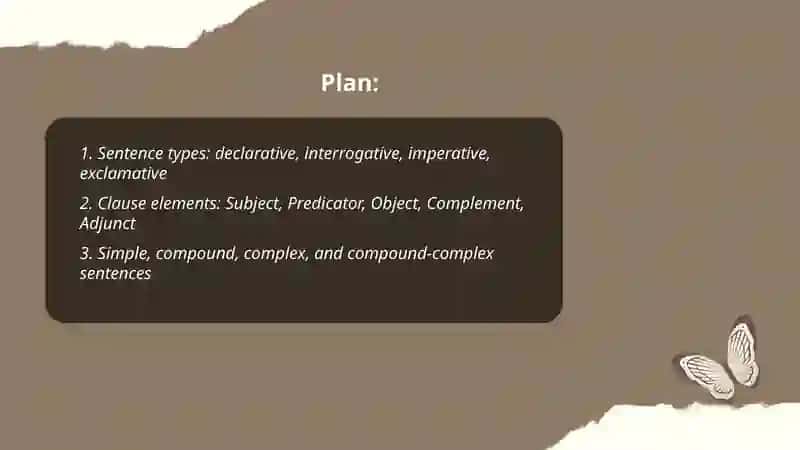 The Structure and Function of the Sentence in English 2
