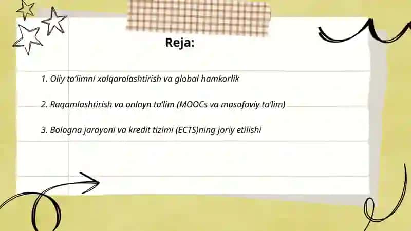 Oliy Ta'limdagi O'zgarishlarning Asosiy Yo'nalishlari 2