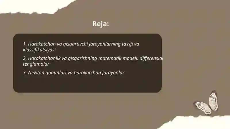 Harakatchan va qisqaruvchi jarayonlar 2