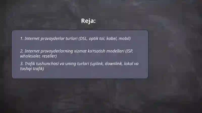 Internet provayderlar va trafik tushunchasi 2