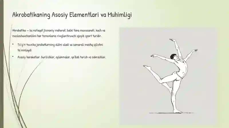 Akrobatik mashqlar texnikasini o'rgatish 2