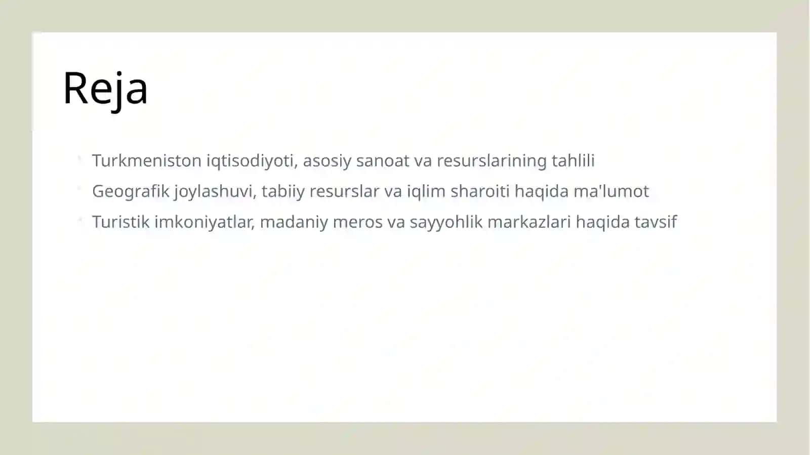 Turkmaniston iqtisdiy geografik va turistik tavsifi 2