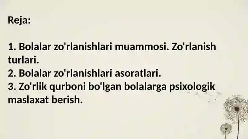 Bolalar zo'rlanishlari muammolari 2