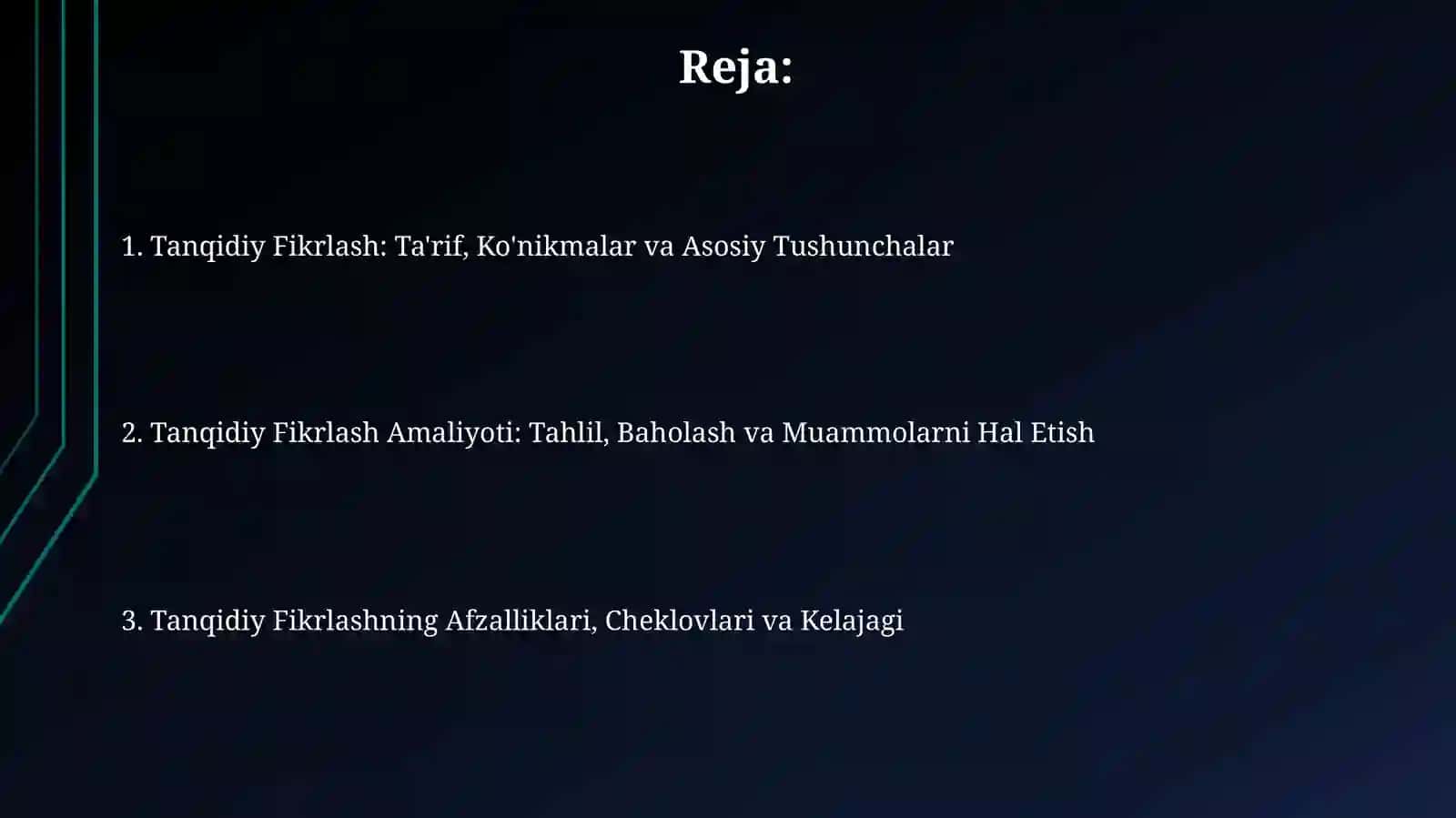Tanqidiy fikrlash 2
