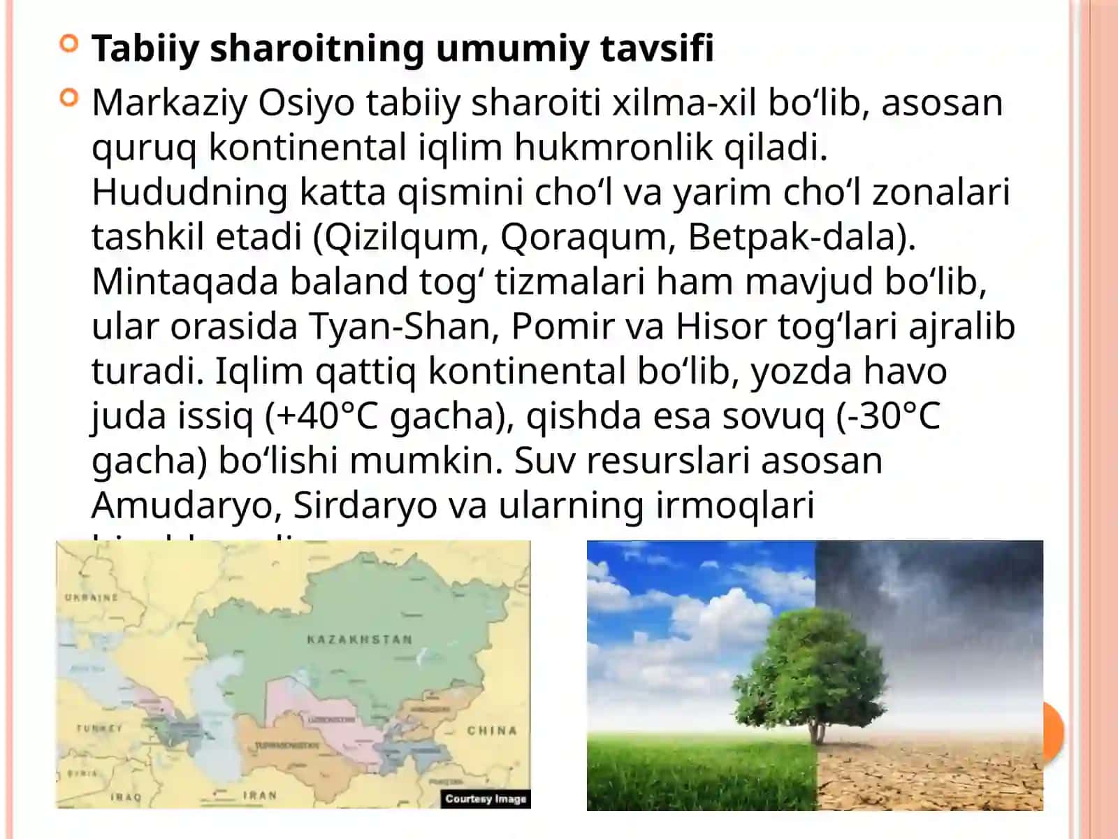 Markaziy osiyoning tabiiy sharoti va tabiiy resurslari 2
