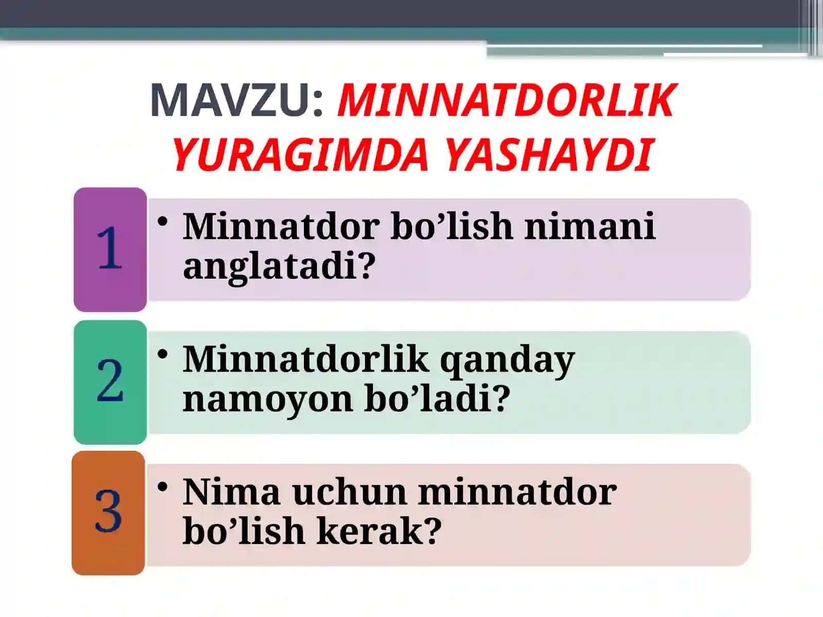 Minnatdorlik yuragimda yashaydi 2
