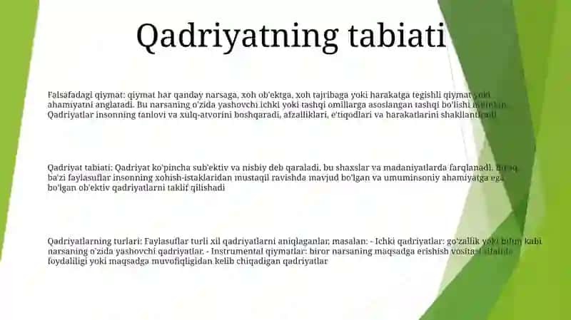 Qadriyat Tushunchasining MaʼNosi Va Umumiy Tavsif 2