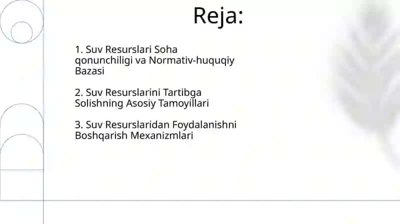 Suv Resurslarini Tartibga Solish 2