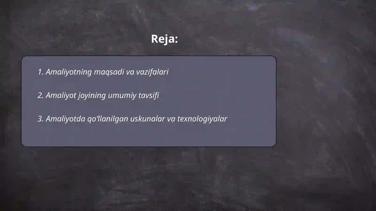 Amaliyot bòyicha hisobat 2