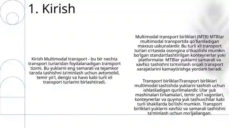 Multimodal Tashishlar Va Yuk Birliklari 2