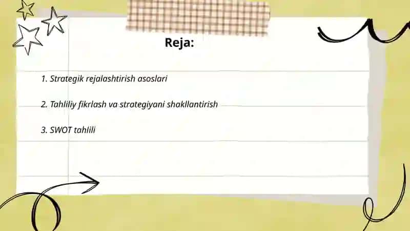 Strategiyani yaratish 2