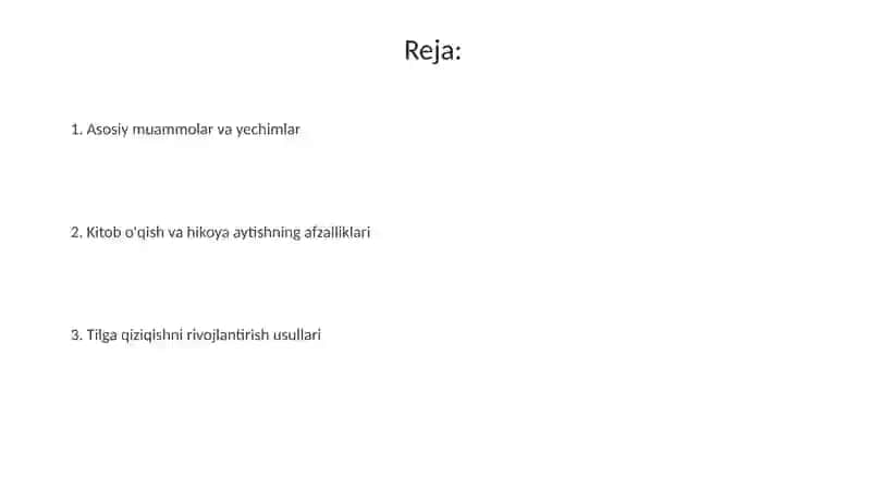 Tilga qiziqishni qayta tiklash 2