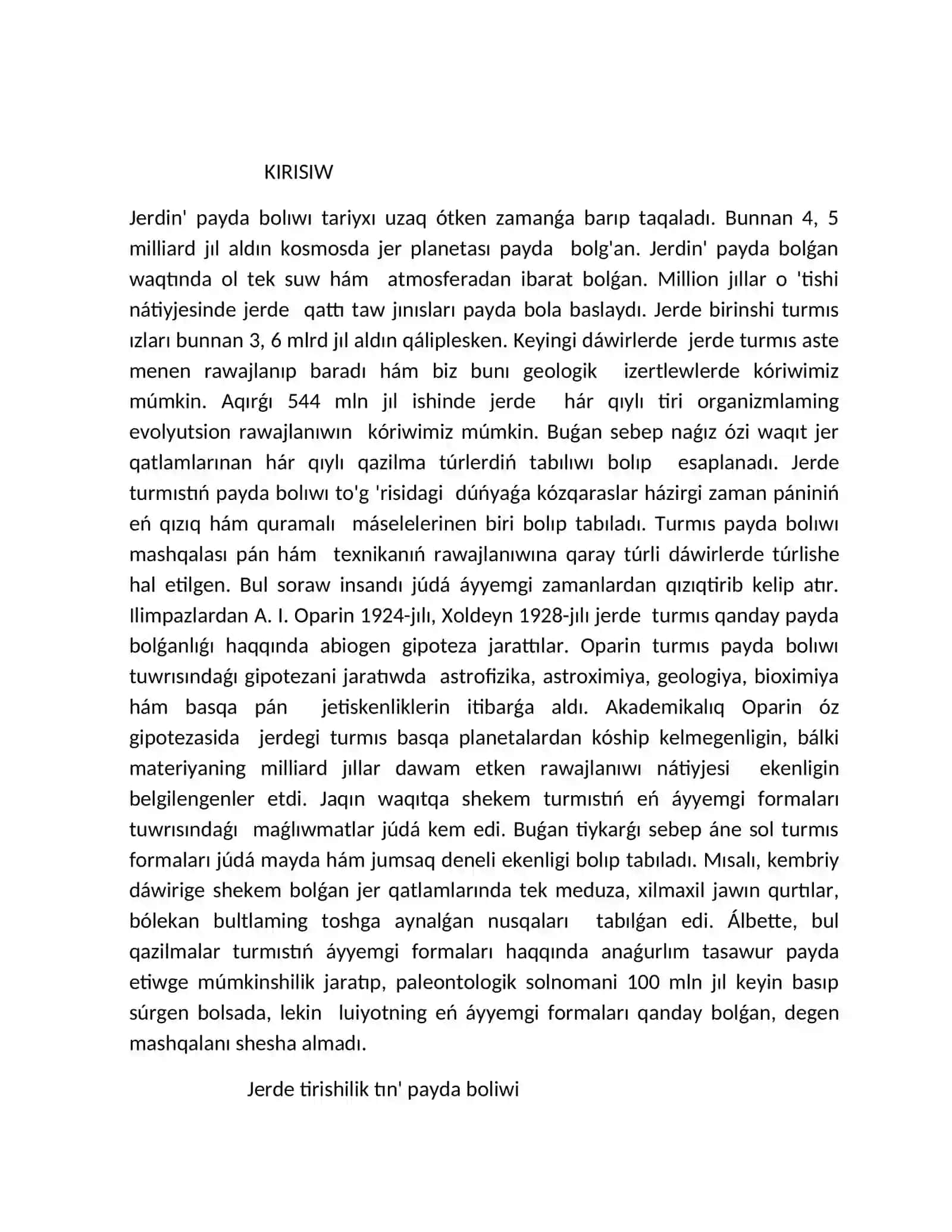 Adamnin' haywanat du'nyasınan ajralıp shıg'ıwı 2