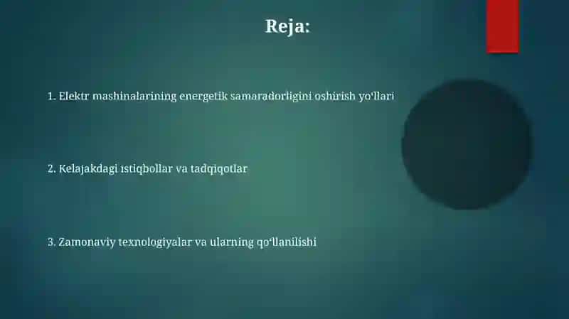 Elektr mashinalarining energetik samaradorligini oshirish 2