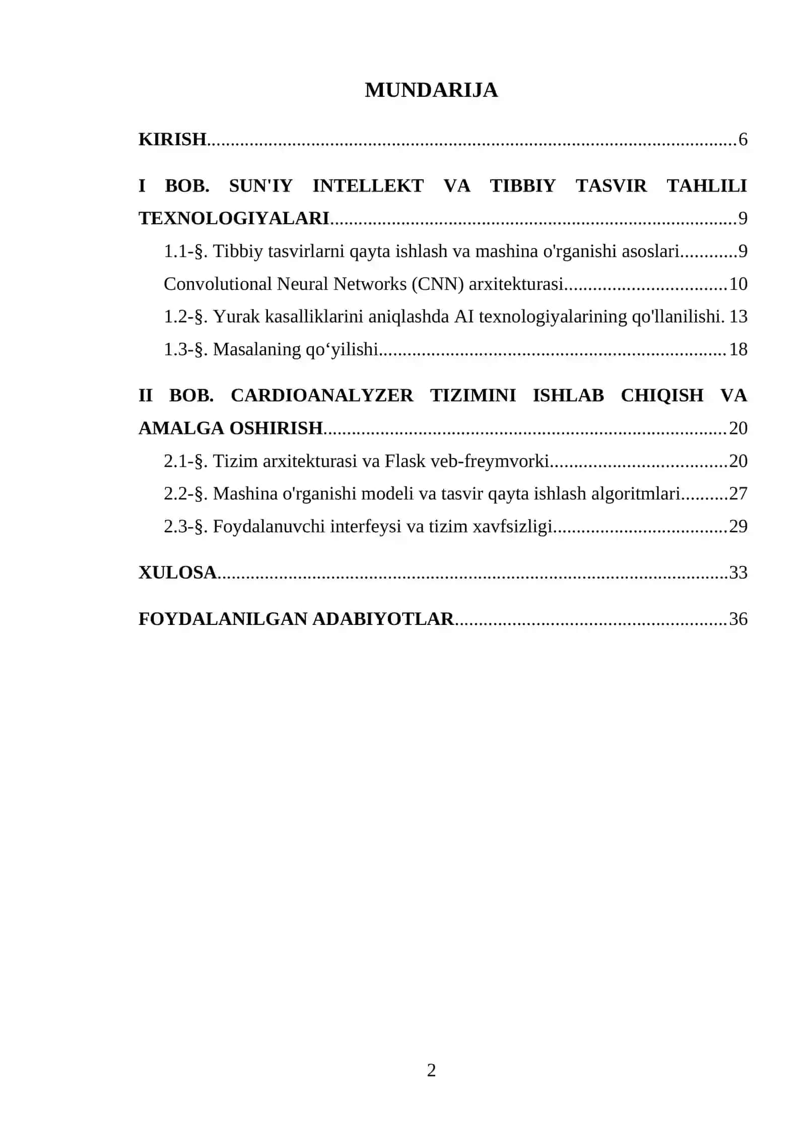 CARDIOANALYZER TIZIMINI ISHLAB CHIQISH VA AMALGA OSHIRISH 2