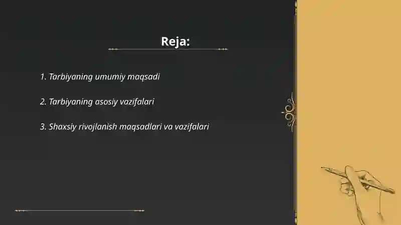 Tarbiyaning Maqsad va Vazifalari 2