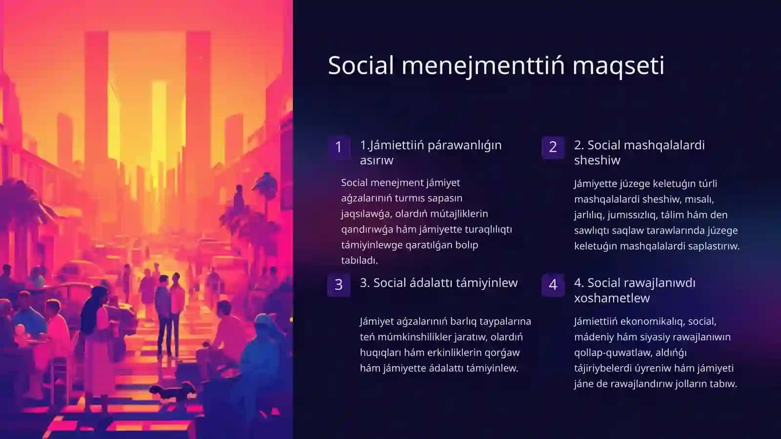Socialmenejmenttiń qáliplesiwi 2