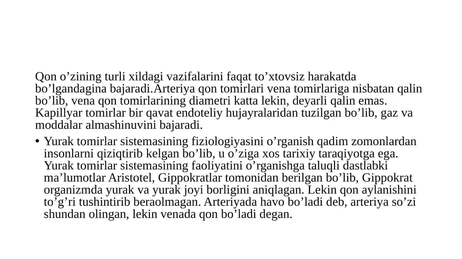 Yurak qon tomir tizimi anatomiyasi 2