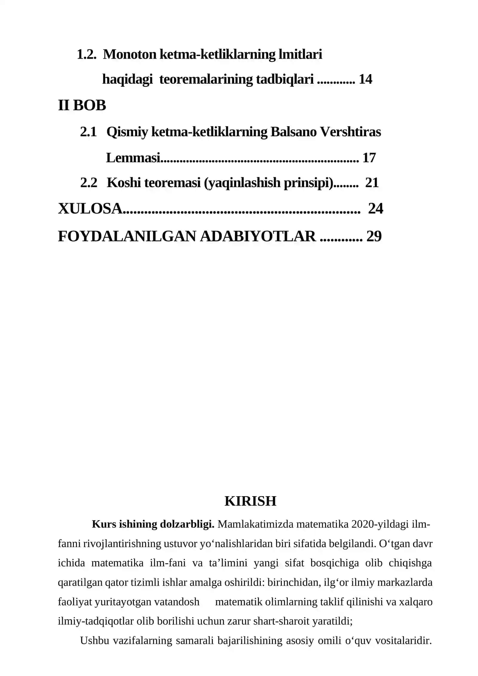 Monoton ketma-ketliklar va ularning limitlari haqida asosiy tushunchalar 2