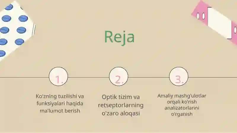 Ko'rish analizatorlari.Ko'zning optik va retseptor tizimi 2