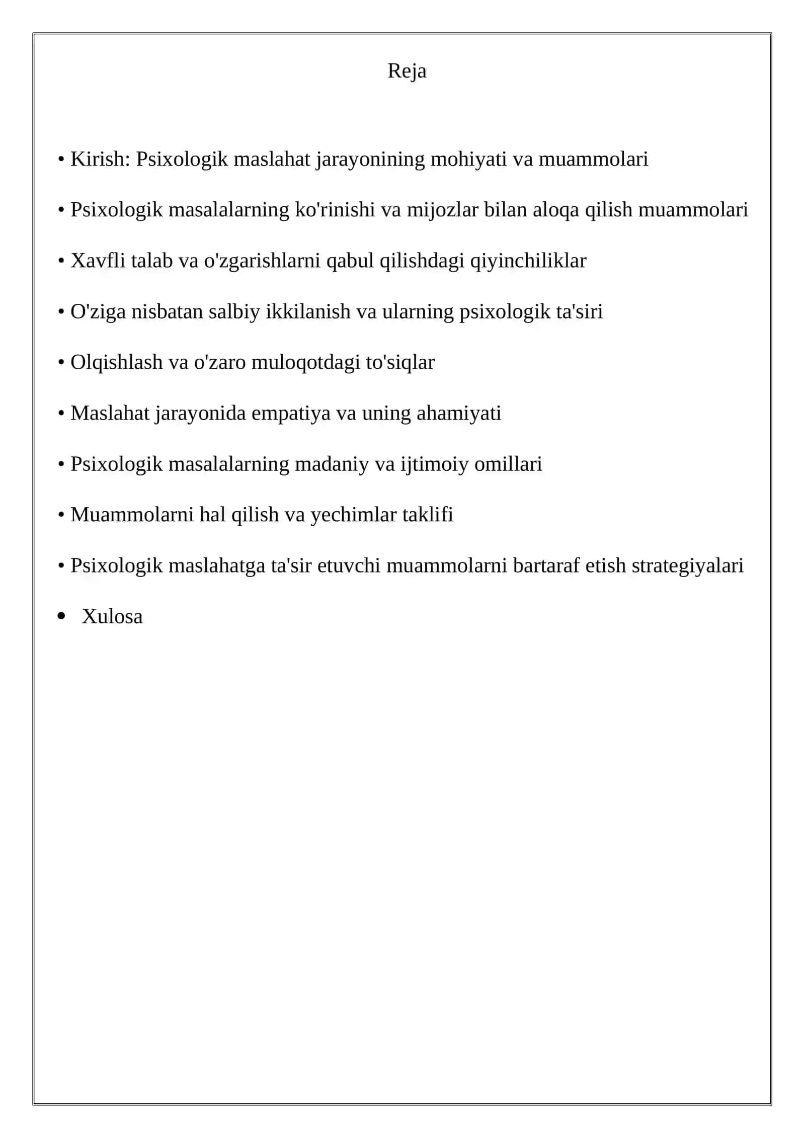 Psixologik maslahatning umumiy muammolari 2