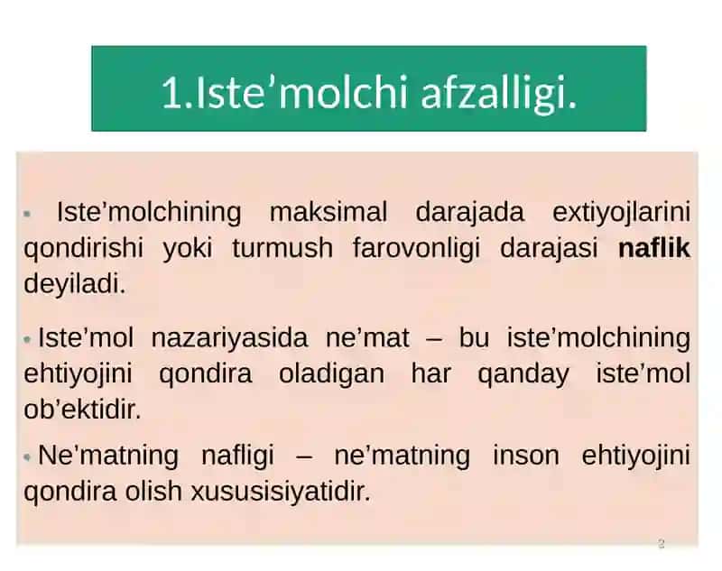 Iste’molchi tanlovi nazariyasi 2