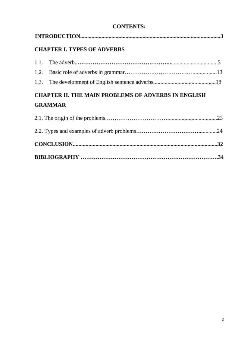 Course Work on "The Problems of the Adverb in Present Day English" 2