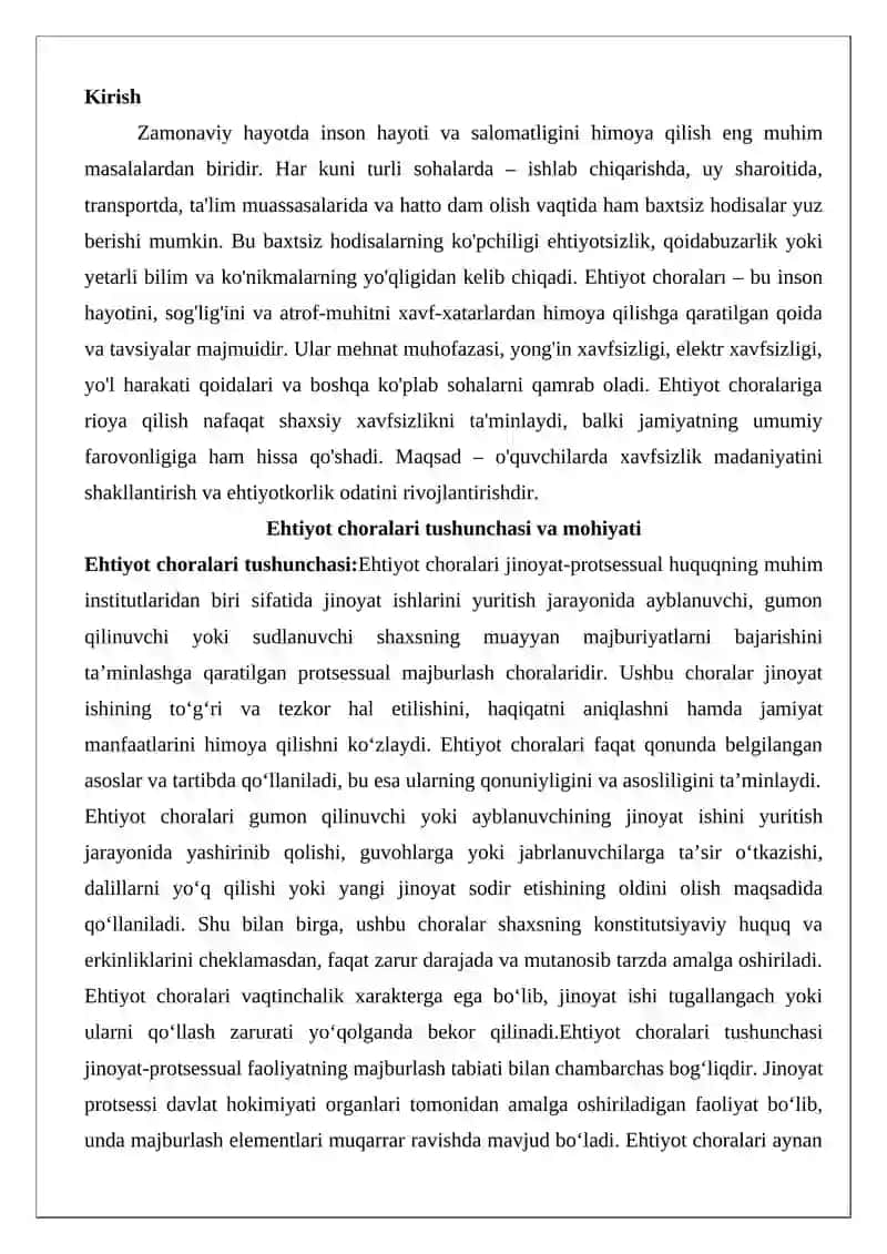 Ehtiyot choralari 2